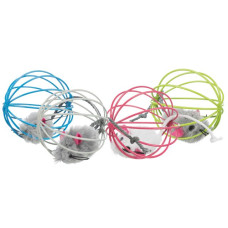 Rotaļlieta kaķiem - Trixie Assortment Plush Mice in a Wire Ball 6cm, 1gab