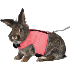 Krūšu siksna un pavada trušiem - Trixie Rabbit soft harness with leash, nylon, 25–32 cm, 1.20 m