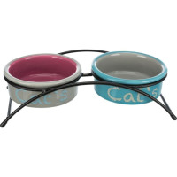 Paliktnis ar blodām : Trixie Eat on Feet ceramic bowl set, 2 × 0.3 l/ø 12 cm