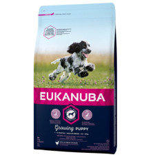 Sausa barība kucēniem - Eukanuba Puppy and Junior Medium Chicken, 3 kg