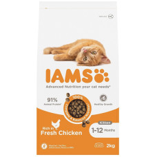Sausā barība kaķēniem - IAMS CAT KITTEN CHICKEN, 2 kg