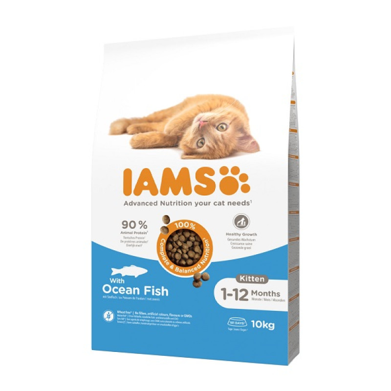 Sausā barība kaķēniem - IAMS CAT KITTEN OCEAN FISH, 10 KG