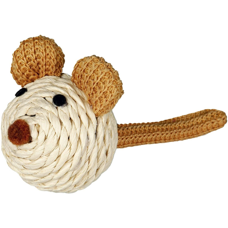 Rotaļlieta kaķiem - Trixie Mouse, paper yarn, 5 cm