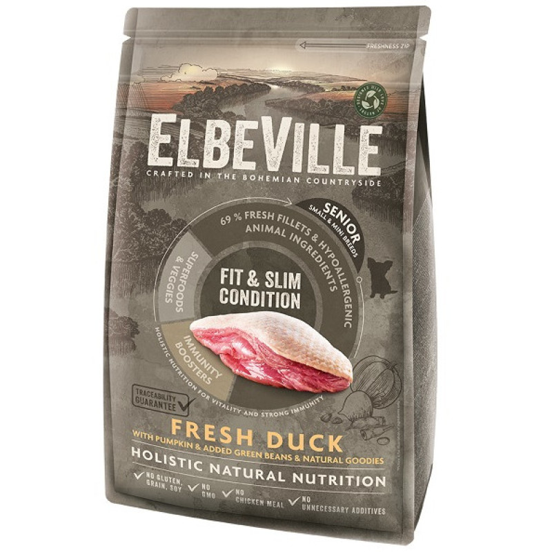 Корм для собак – ElbeVille Senior Mini Fresh Duck Fit and Slim Condition 1,4 kg