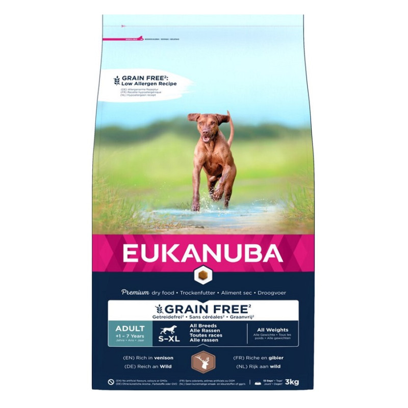 Sausa barība suņiem - Eukanuba Adult All Venison Grain Free, 3 kg