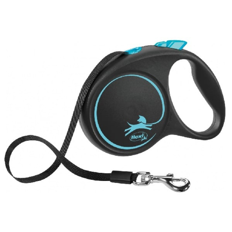 Inerces pavada suņiem - Trixie Flexi Black Design, Tape leash, M: 5 m, (25kg)