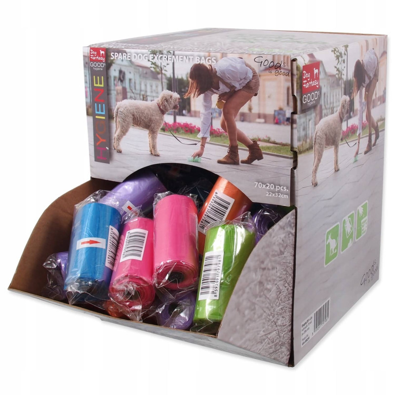 Maisiņi : Dog Fantasy Display/20 bags/roll, mix colors / 1 gab