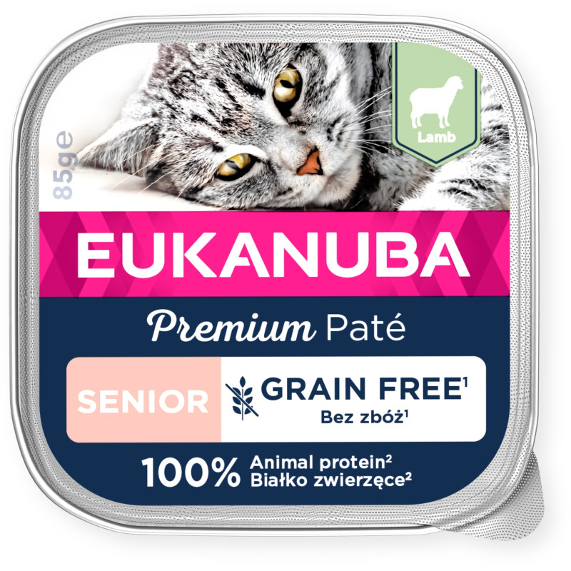 Konservēta barība kaķiem - Eukanuba Cat Senior Lamb pate 85g