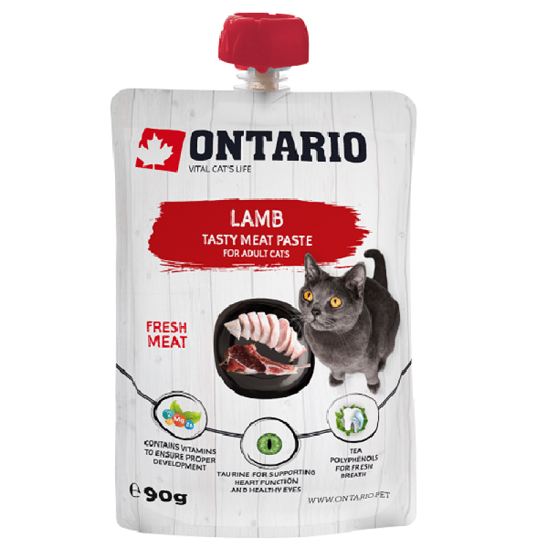 Gardums kaķiem – Ontario Lamb Fresh Meat Paste, 90 g.