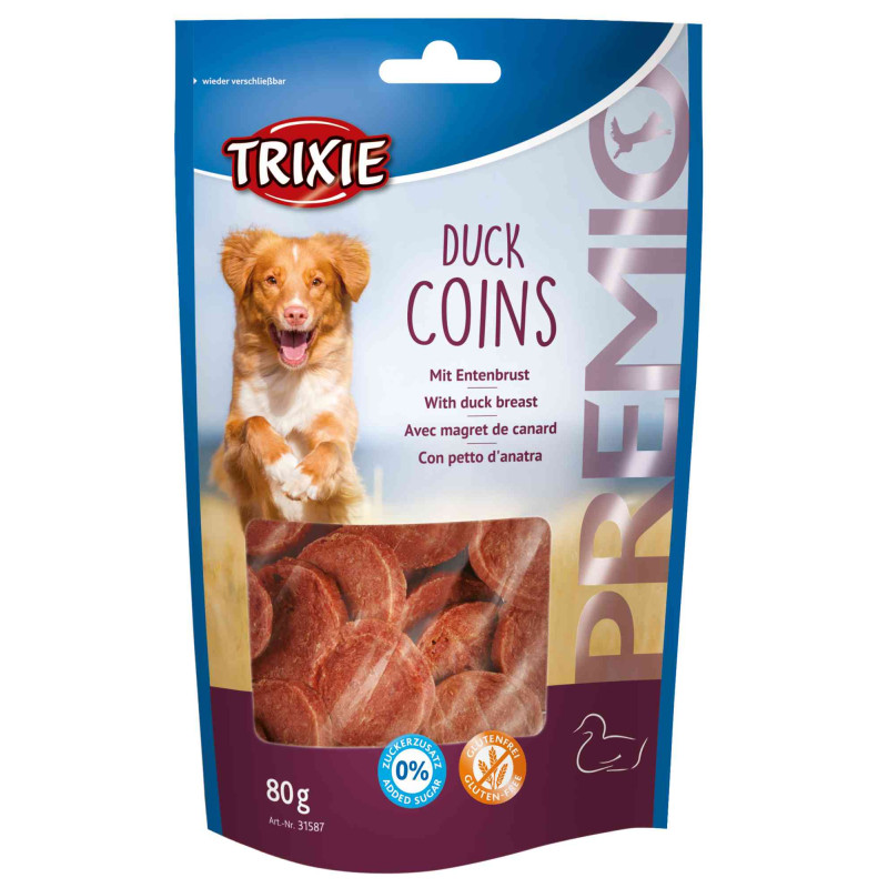 Gardums suņiem : Trixie Premio Duck Coins, 80 g.