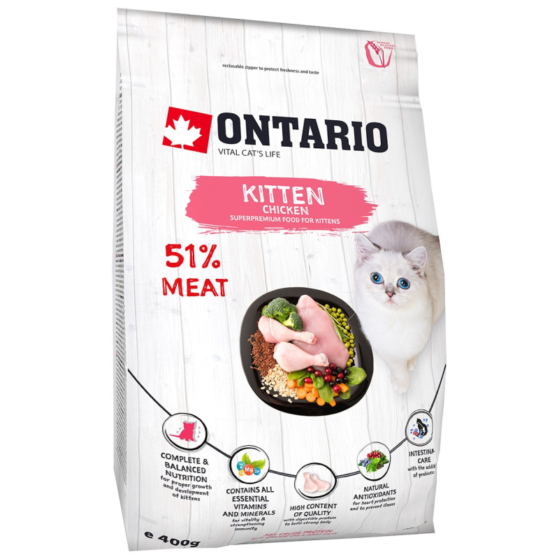 Корм для котят – Ontario Cat Kitten Chicken 0.4kg