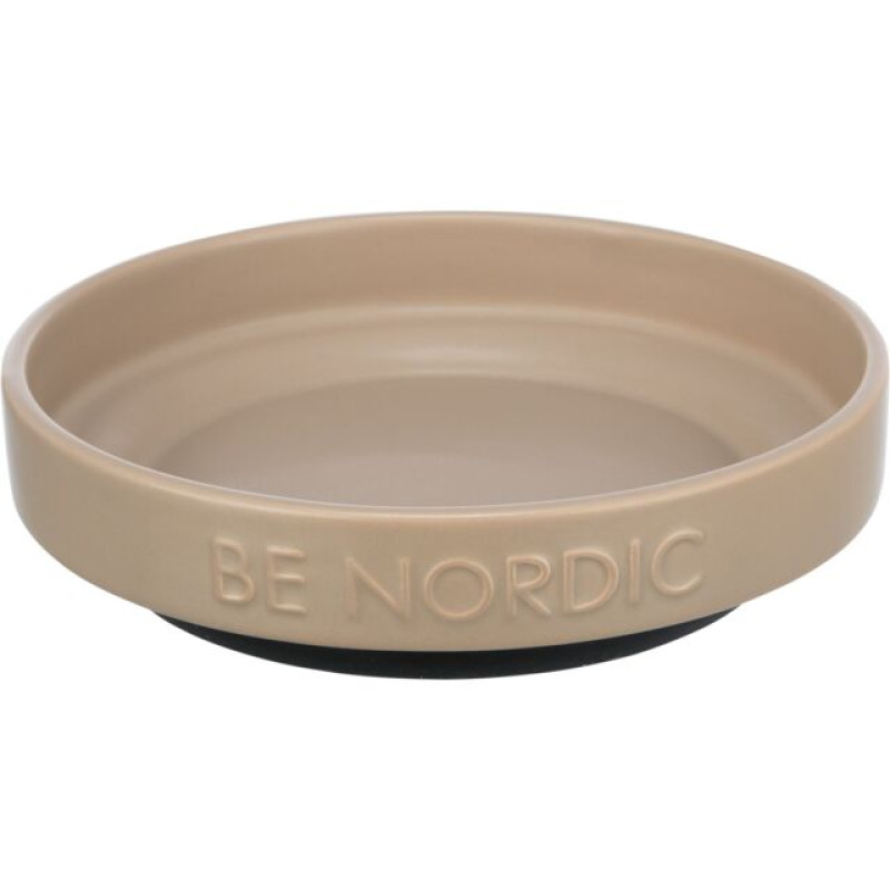 Bļoda dzīvniekiem, keramika : Trixie BE NORDIC bowl, flat, ceramic/rubber ring, 0.3 l/ø 16 cm