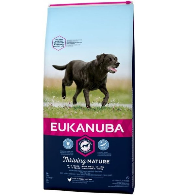 Sausa barība suņiem - Eukanuba Mature and Senior Large Chicken, 15 kg