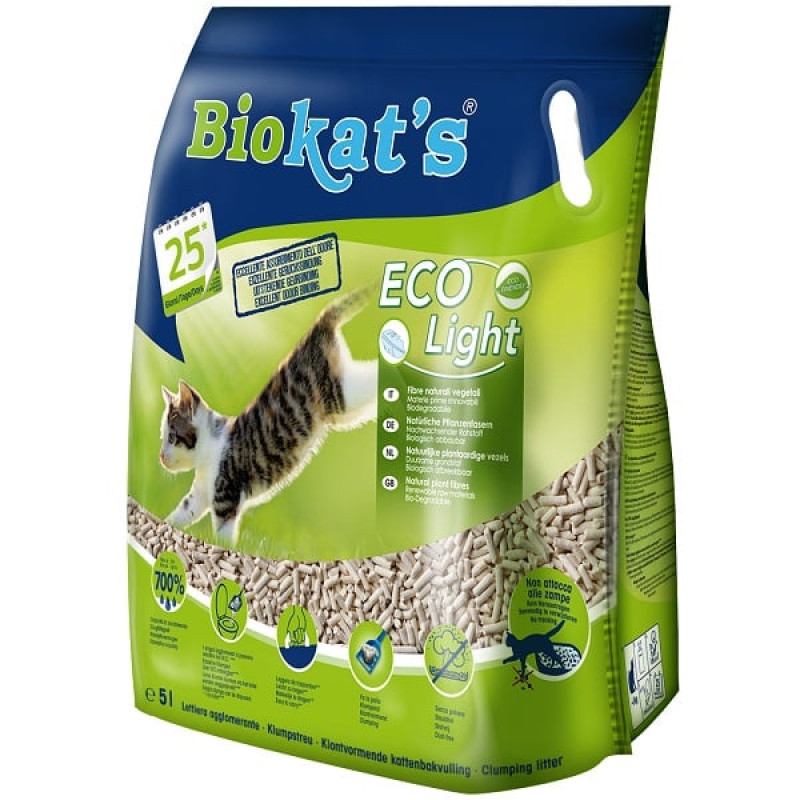 Ekoloģiskie pakaiši kaķu tualetēm - Gimborn Biokats ECO Light 5L