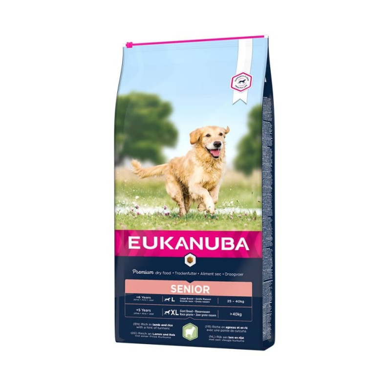 Sausa barība suņiem - Eukanuba Senior Large Lamb and Rice, 12 kg