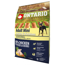 Sausa barība suņiem - Ontario Dog Adult Mini Chicken and Potatoes, 2,25 kg