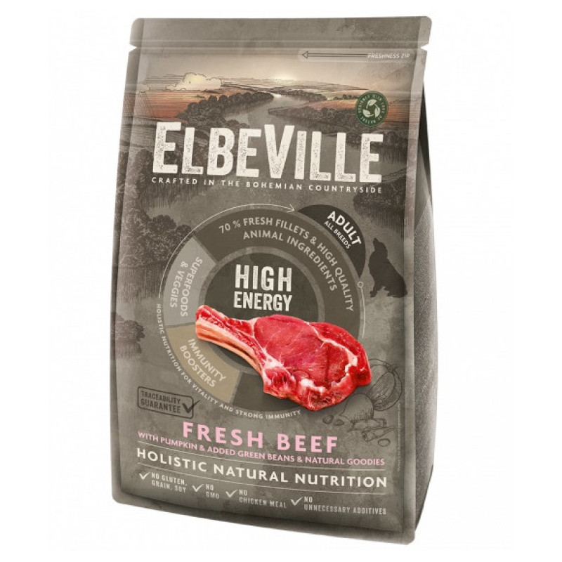 Sausa barība suņiem - ELBEVILLE Adult All Breeds Fresh Beef High Energy 1,4 kg