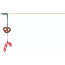 Ziemassvētku rotaļlieta kaķiem – Trixie Xmas playing rod candy cane, wood, 48 cm