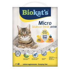 Smiltis kaķu tualetēm - Biokats Micro Bianco Fresh Extra 6 L