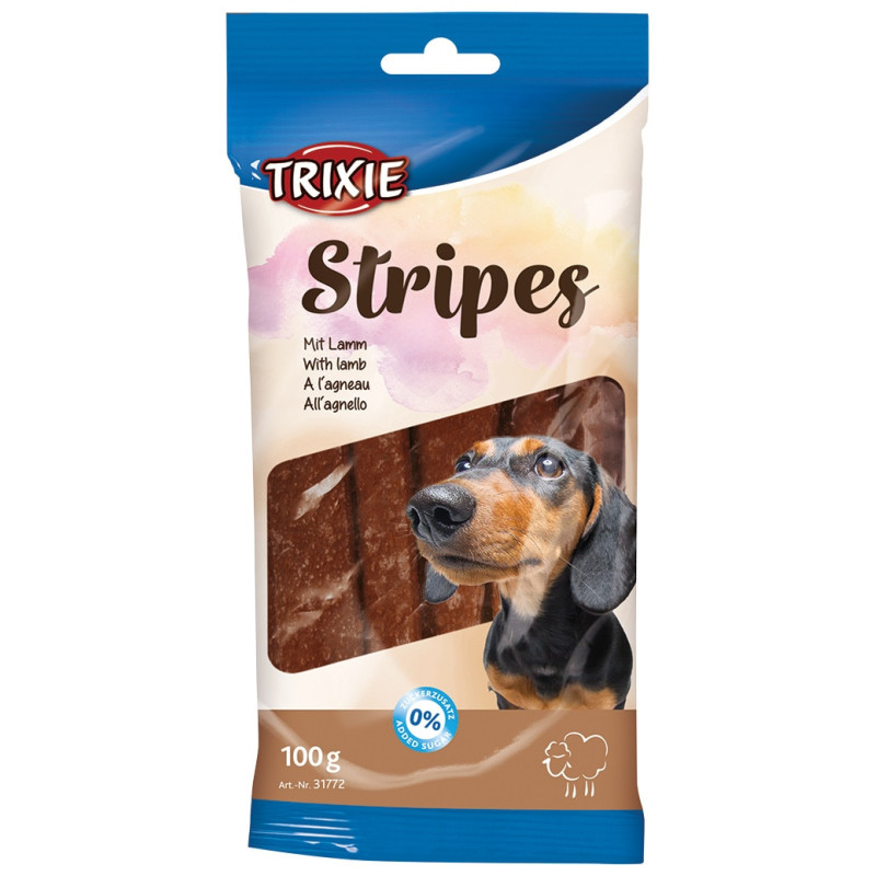 Gardums suņiem - Trixie Stripes with Lamb, 10 gab., 100 g.