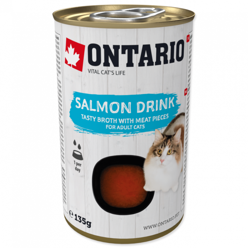 Konservi kaķiem – Ontario Drink Adult Salmon, 135 g