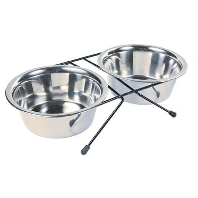 Paliknis ar blodām - Trixie Eat on Feet Bowl Set, 2*0.75l/17cm