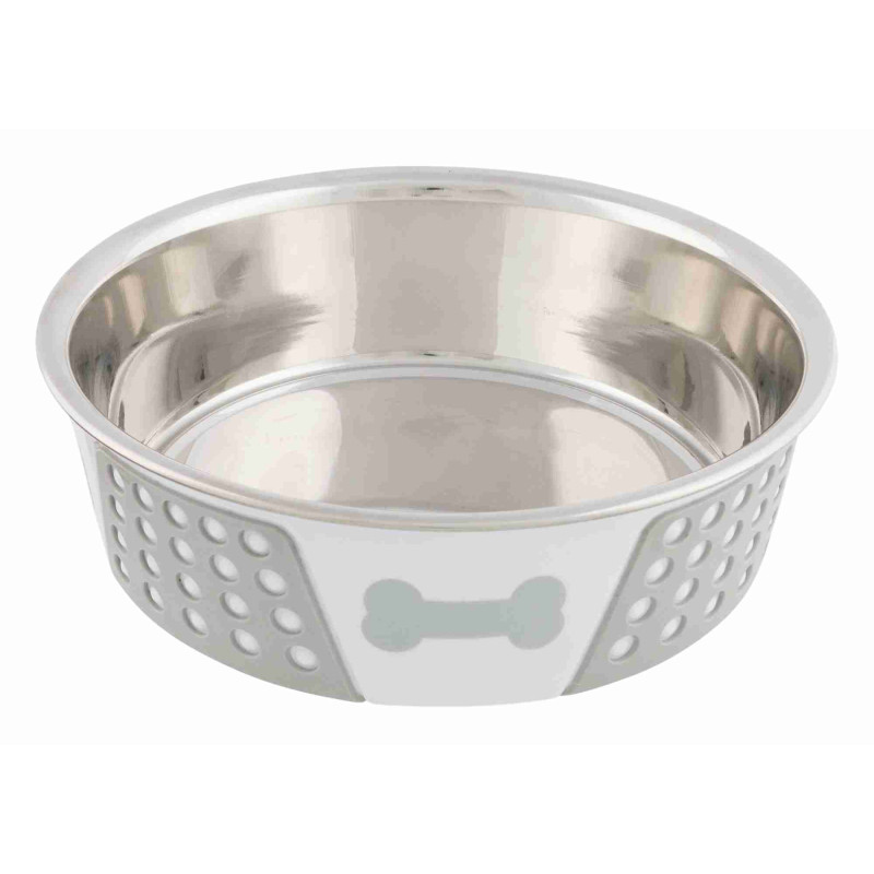 Bļoda dzīvniekiem, metāls : Trixie Stainless steel bowl with silicone, 1.4 l/ø 21 cm