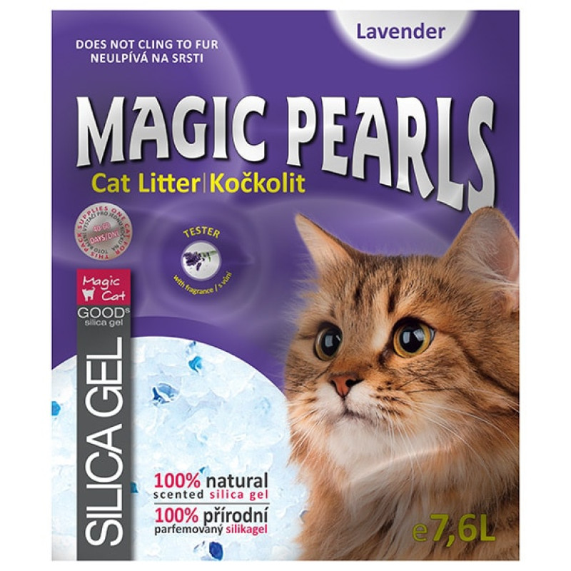 Silikona smiltis kaķu tualetei : MAGIC PEARLS Lavender, 7.6 L