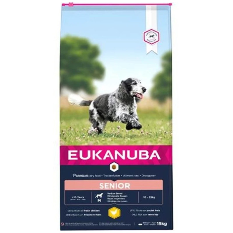 Sausa barība suņiem - Eukanuba Senior Medium Chicken, 15 kg