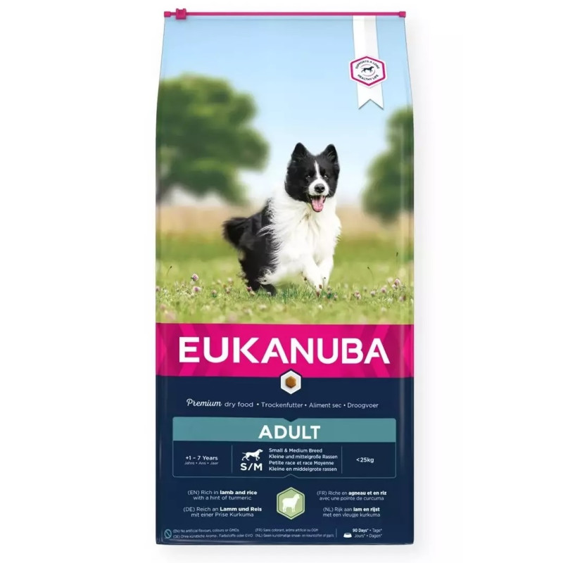 Sausa barība suņiem - Eukanuba Adult Small and Medium Lamb and Rice, 14 kg