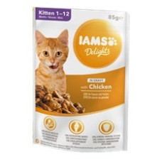 Konservēta barība kaķēniem : Iams Kitten Junior Rich in Succulent Roast Chicken 85g