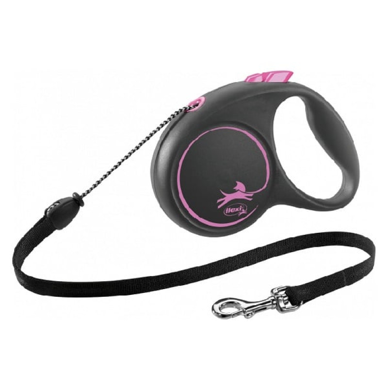 Поводок-рулетка для собак – Trixie Flexi Black Design, Cord leash, S: 5 m, (12kg)