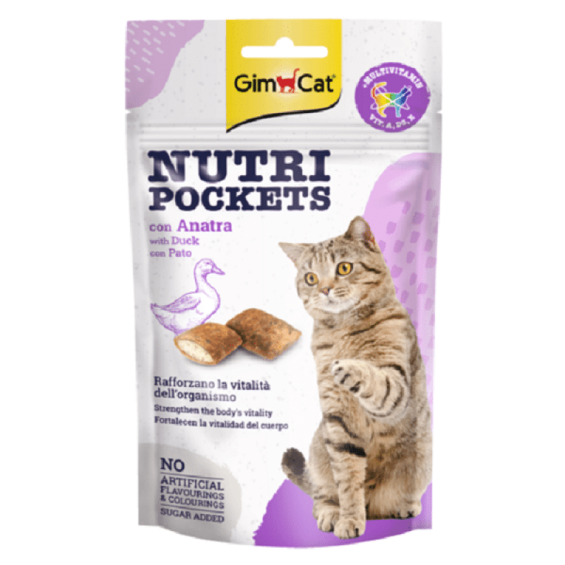 Gardumi kaķiem : GIMBORN Nutri Pockets with Duck, 60gr