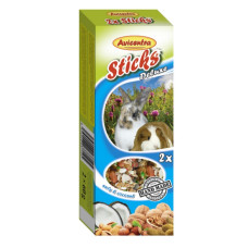 Papildbarība grauzējiem – Avicentra Sticks nutty for big rodents 2*60gr